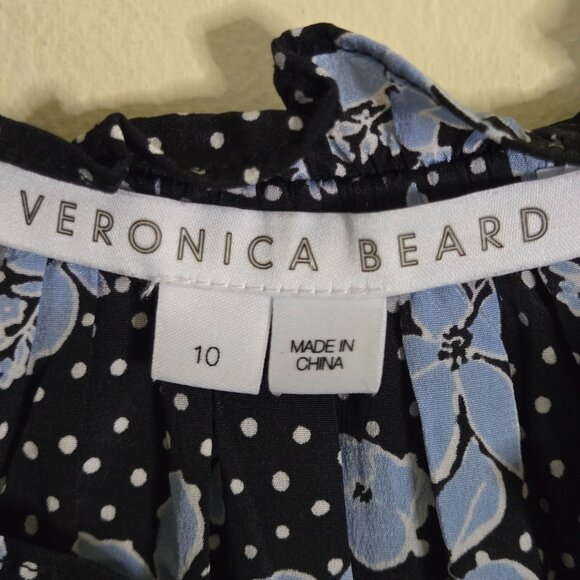 Veronica Beard Hawken Black Tiered Floral Dress Bracelet Balloon Sleeve Size 10 - Picture 10 of 10